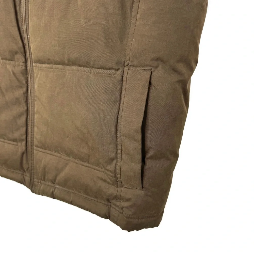 Roundtree & Yorke Brown and Chocolate Puffer Vest EUC! Heavier Feels like Canvas - Picture 3 of 7